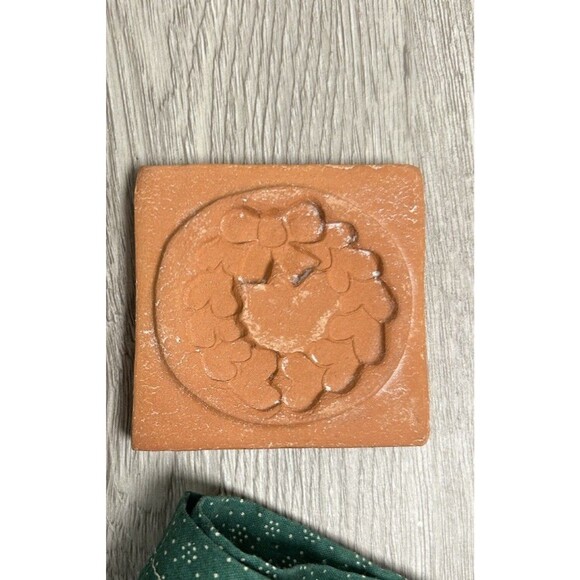 Set Of 3 Vintage Springerle Cookie Molds Christmas Ceramic Terra Cotta + Recipe - Picture 5 of 10